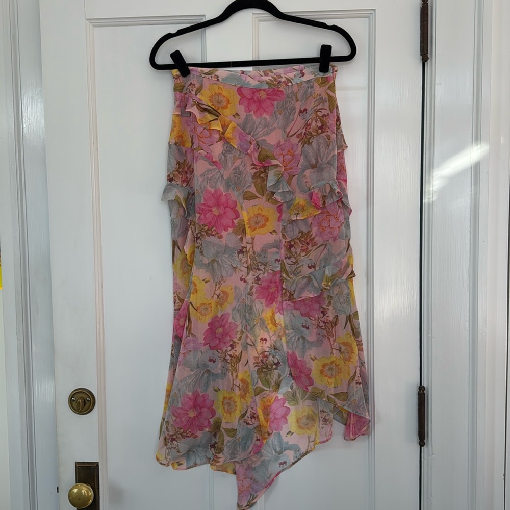 Olivaceous Floral Chiffon Skirt Size M